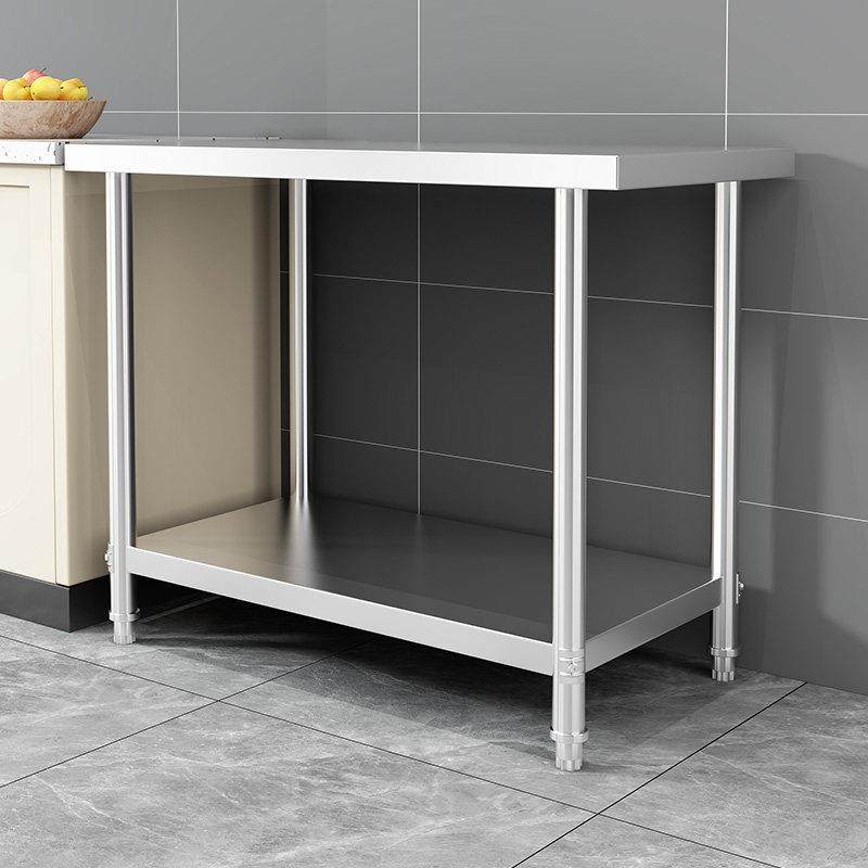 加厚不锈钢落地置物架厨房饭店后厨切菜做饭两层灶台桌子家用货架,厨房/烹饪用具,微波炉置物架,淘宝优惠券,粉丝福利购,淘宝优惠卷