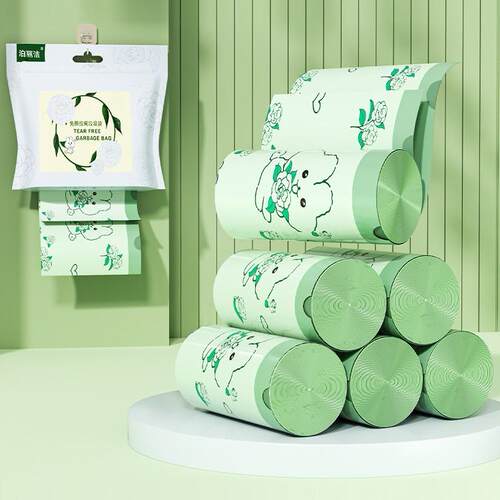 Large, tear-resistant camellia flower garbage bags with draw