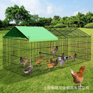 跨境厂家批发鸡鸭兔笼可折叠拆卸带防雨布养鸡笼子户外家禽养殖笼