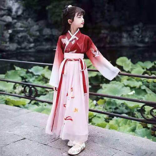 Chinese Cute Hanfu Princess Dress for Girl Suit Elegant Styl