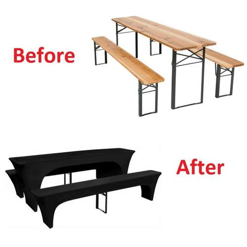 外套新款弹力桌套户闲啤酒桌凳三件套野休餐聚会ETG派对会议桌套