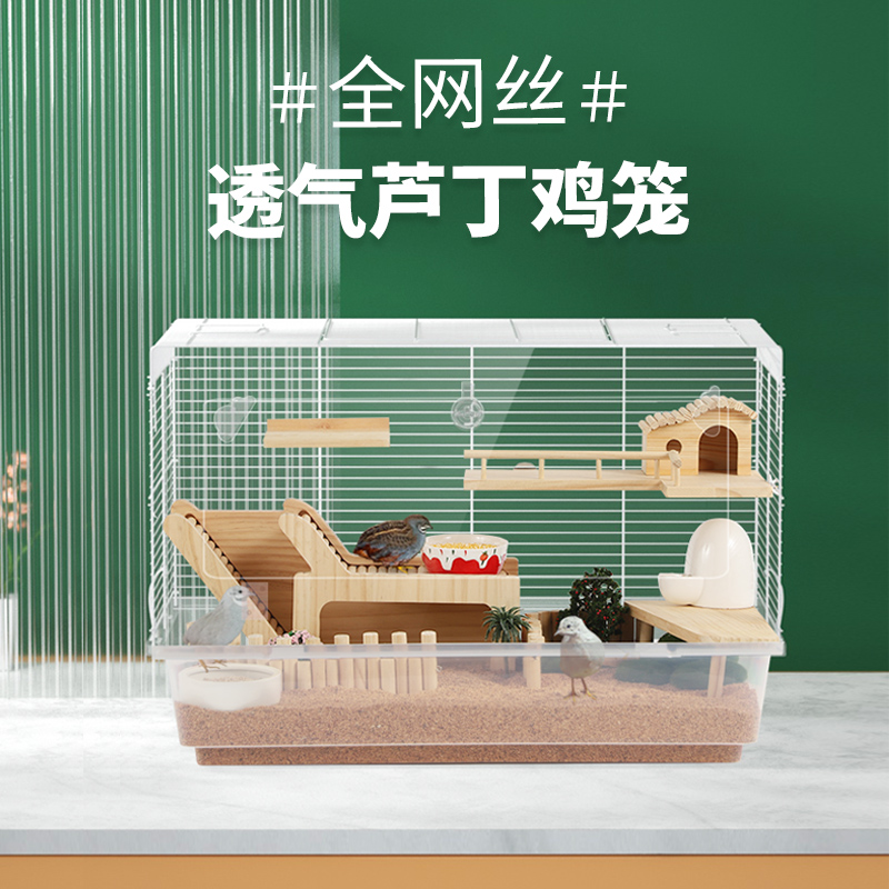 芦丁鸡笼子饲养箱透气全景亚克力屋房子刺猬小鸡鹌鹑卢丁鸡养殖笼