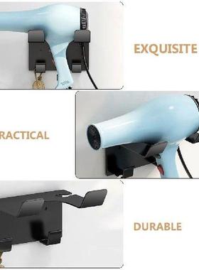 Hair Dryer Holder Shelf with Hooks Wall Mounted Stainless