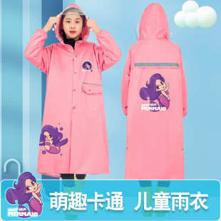 带书包位加大加厚男女户外防暴雨雨衣 儿童雨衣中小学生雨披卡通款