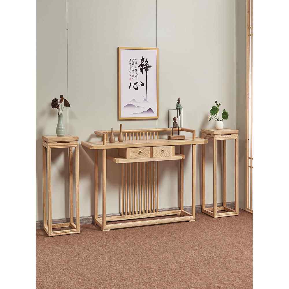 灰木新中国风入口条案现代简单餐具柜免运费入口隔断案定制门厅柜