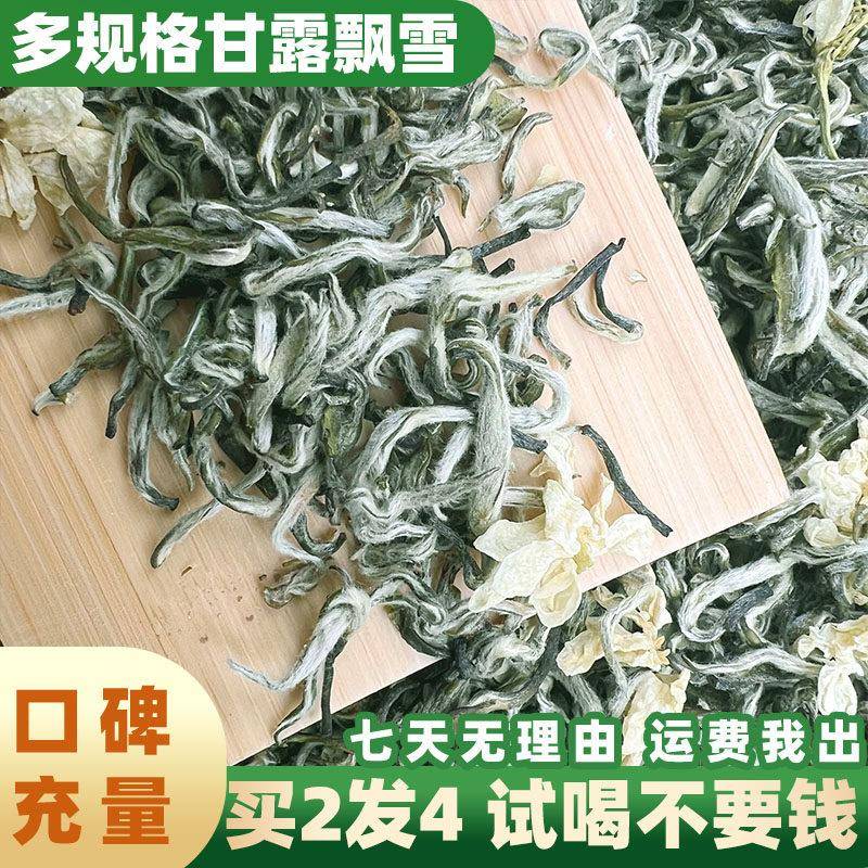 2025四川飘雪茉莉花茶新茶雅安蒙顶手工甘露绿茶浓香型4克起试喝