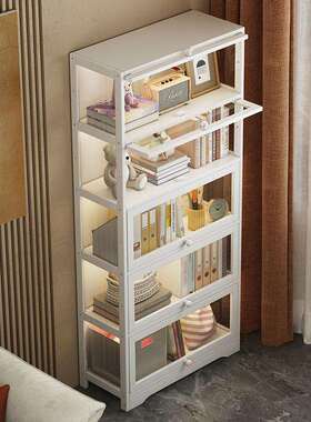 透璃ZJD防收尘纳书柜现代多明层玻置物架家用落地展示柜亚克力书