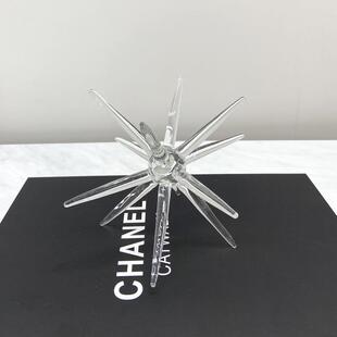 简约现代简约玻璃摆件样板房间售楼处玄关柜大堂桌面艺术软装饰品