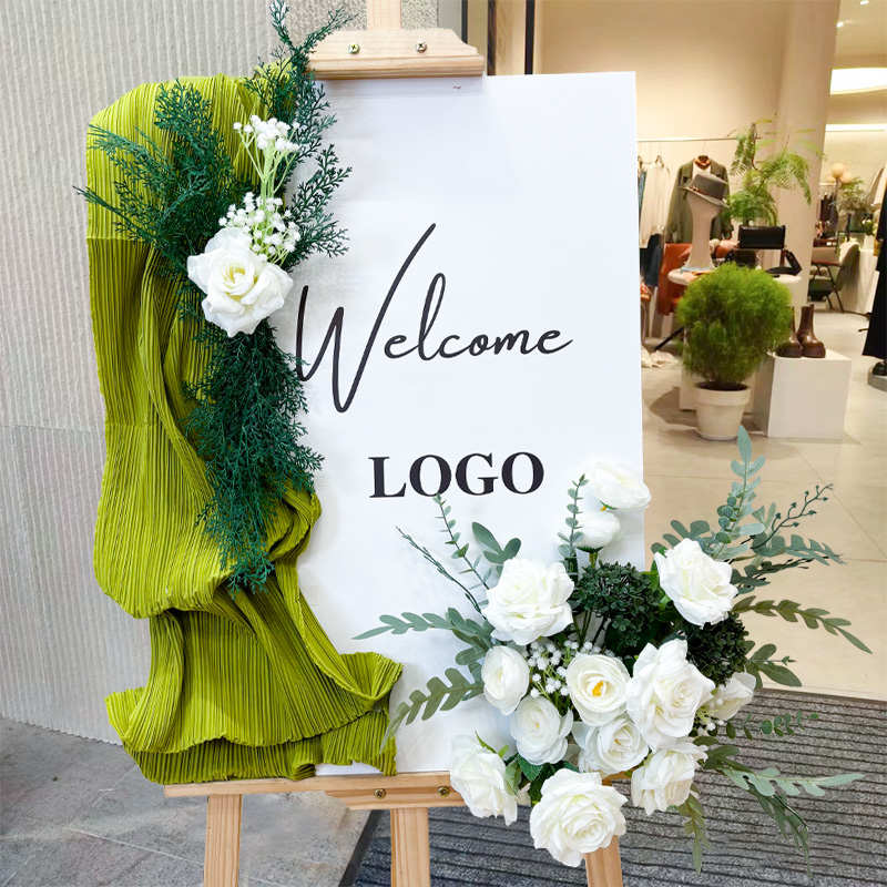 迎宾牌水牌展示架花花艺装饰版假花开业气氛布置服装店立式