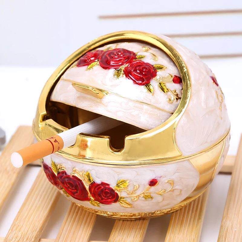 大号球形烟灰缸创意翻盖个性潮流家用客厅茶几多功能欧式时尚烟缸