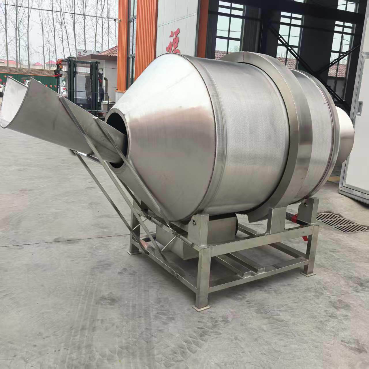 义康牌 麻辣鱼干滚筒拌料机 千叶豆腐调味拌料桶 海带 海白菜拌