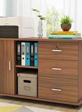 移动文件活柜落屉地式柜矮柜活动子储物柜床头柜带锁抽资料102339