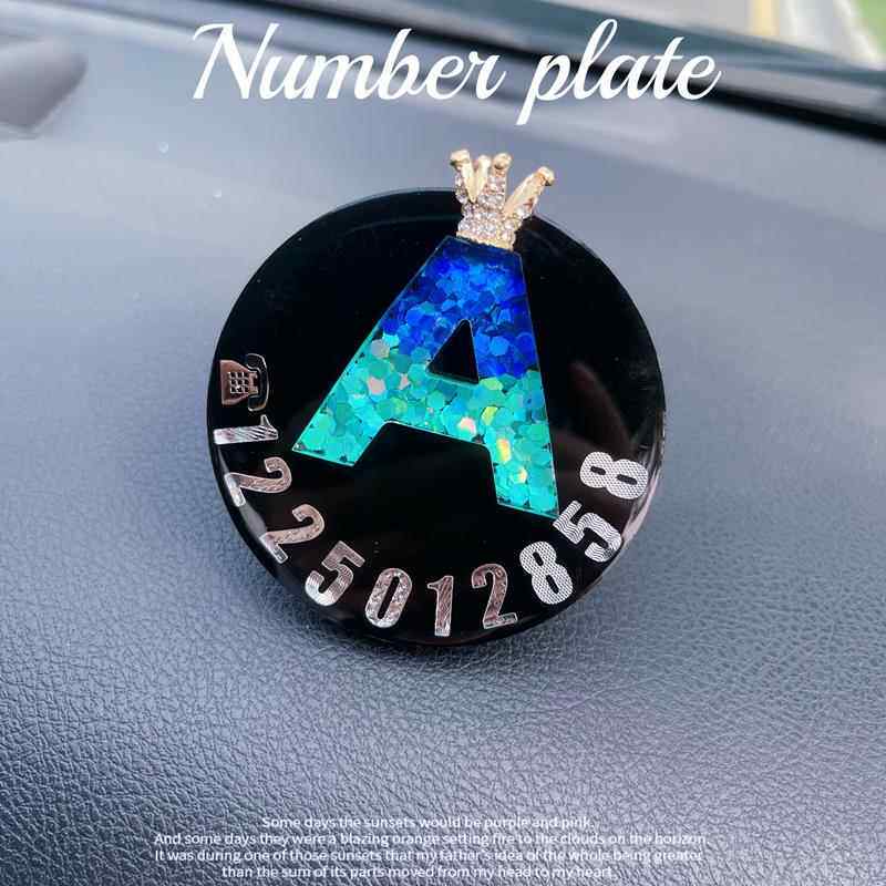 高档车汽车车摆件定制母临时号码停牌车载车内字电话摆台车上移挪