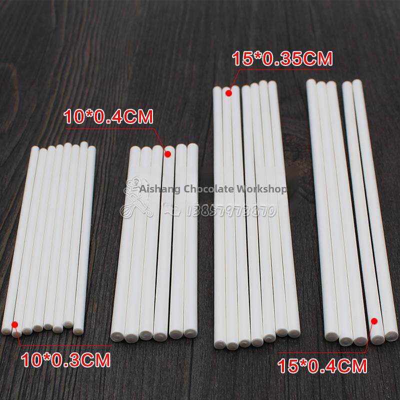 100支白色环保实心纸棒棒棒糖纸棒烘焙巧克力蛋糕棒棒糖棒 糖果棒