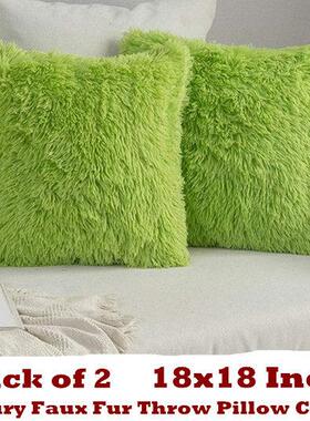 Throw Pillow Cover Christmas Plush Pillow Case Cushion