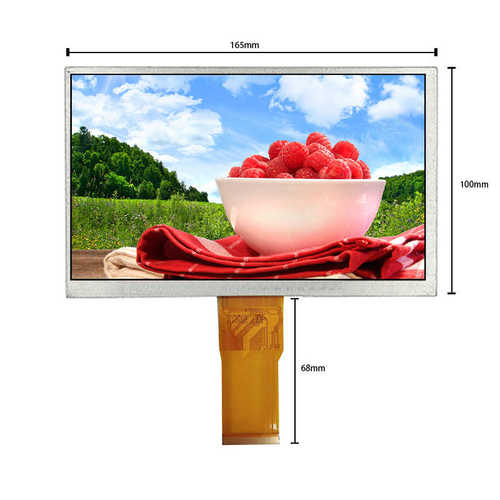 7寸液晶显示屏 IPS 1024*600 LCD数码彩屏 50P RGB 长排线 68长