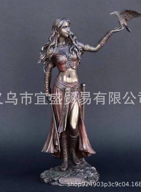 新款 女神仿铜雕像猫鼠门把鬼头杯 树脂工艺品 居家摆件装饰