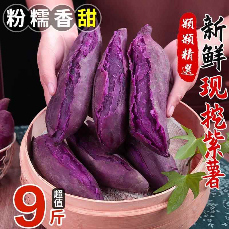 广西沙地紫薯新鲜紫罗兰板栗紫心番薯地瓜香薯农家自种9斤装包邮
