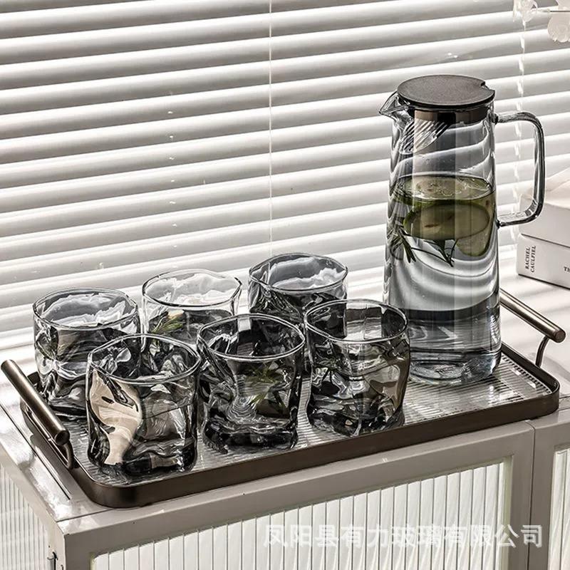 厂家耐高温玻璃冷水壶高硼硅喝水杯家用水具套装凉水壶大容量