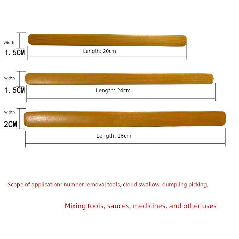打磨光滑手工竹片竹板竹节圆形头刮板木棍木片云吞饺子馅挑搅拌棍