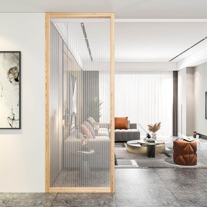 北欧实木屏风客厅隔断入户玄关简约木条格栅装饰餐厅立柱整框竖条