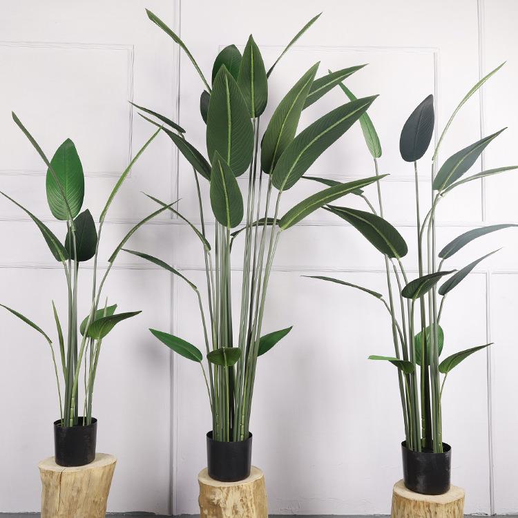 欧式仿真天堂鸟 室内盆栽落地人造植物美人蕉 大型仿真绿植天堂鸟