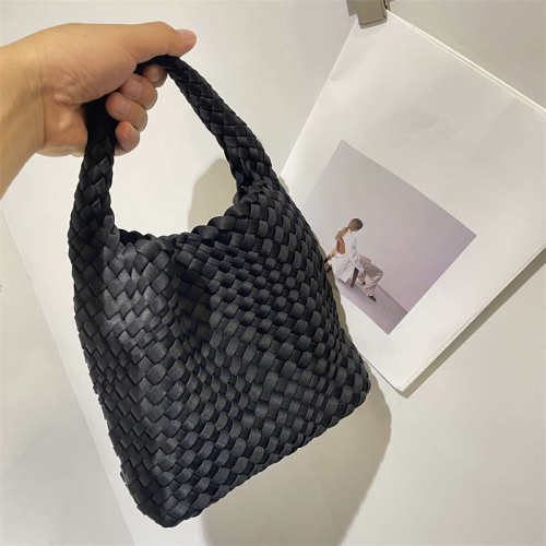 JS简奢新款高品质水桶包手工编织菜篮包大容量手提包通勤百搭