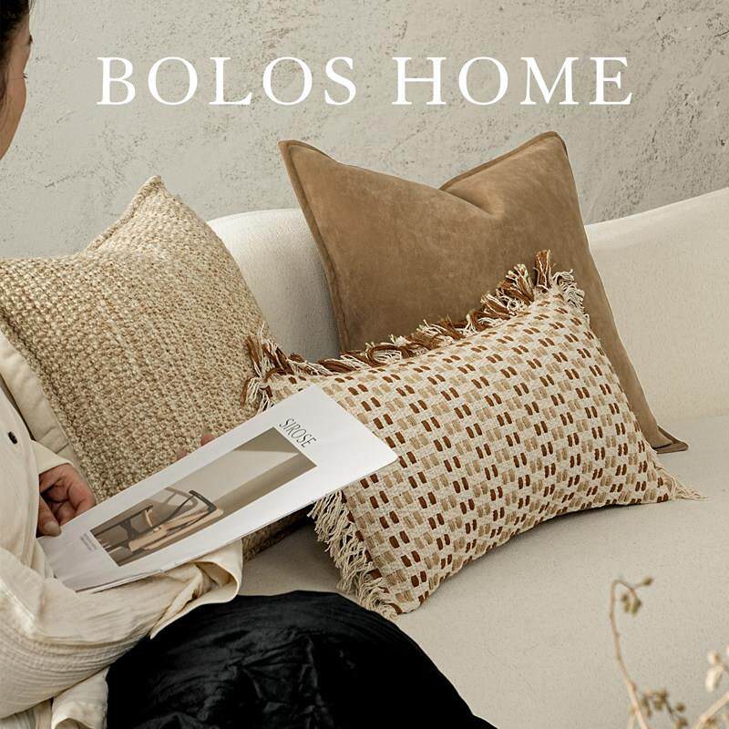 柏洛斯Handicraft『琼香』简约轻奢咖色系列沙发抱枕高级感榻榻米