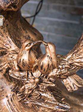 厂家中式底座罗马柱客厅复古装饰摆件仿树根仿石头树脂工艺品