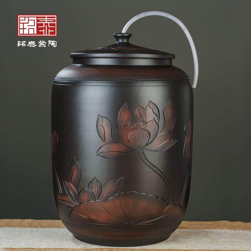 储水桶陶瓷水缸储水用家用老式带盖子抽水茶台泡茶储水罐装纯净水