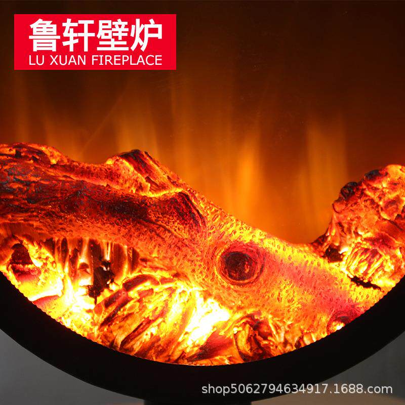 落地式仿真火电子壁炉嵌入式火焰台式圆型迷你取暖器家用装饰壁炉