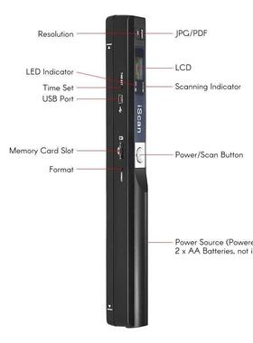ISCAN手持扫描仪便携式扫描仪高清家用彩色A4书籍文件照片扫描笔