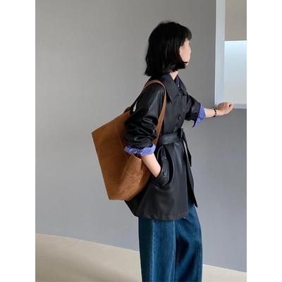 黑色皮衣外套女2025新款超火酷飒风短款皮夹克小个子高级感中长款