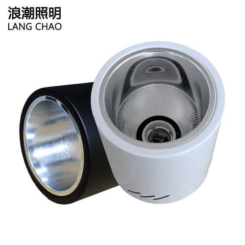E27螺口明装圆形筒灯4寸6寸老式外壳吸顶led灯吊线吊杆灯泡桶灯
