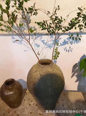 复古禅意干花花盆家用民宿酒店装饰花瓶中式仿古粗陶大花瓶摆件