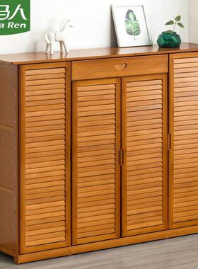 Bamboo multilayer shoe shelf rack shoe ark storage cabinet