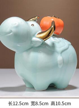 正品牛气冲天乔牛柿寓意好摆件店铺业开迁装饰品势运如虹创意陶瓷