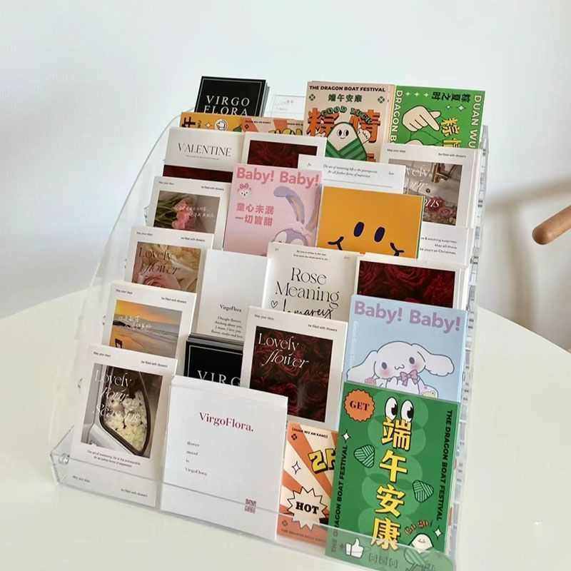 透明亚克力卡片收纳架明信片收纳鲜花储存盒名片美甲展示架阶梯式,居家布艺,收纳盒,淘宝优惠券,粉丝福利购,淘宝优惠卷