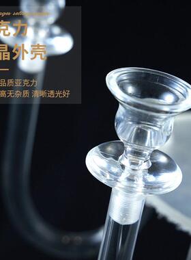 跨境新款婚庆道具亚克力烛台派对婚礼堂酒店餐桌装饰水晶烛台路引