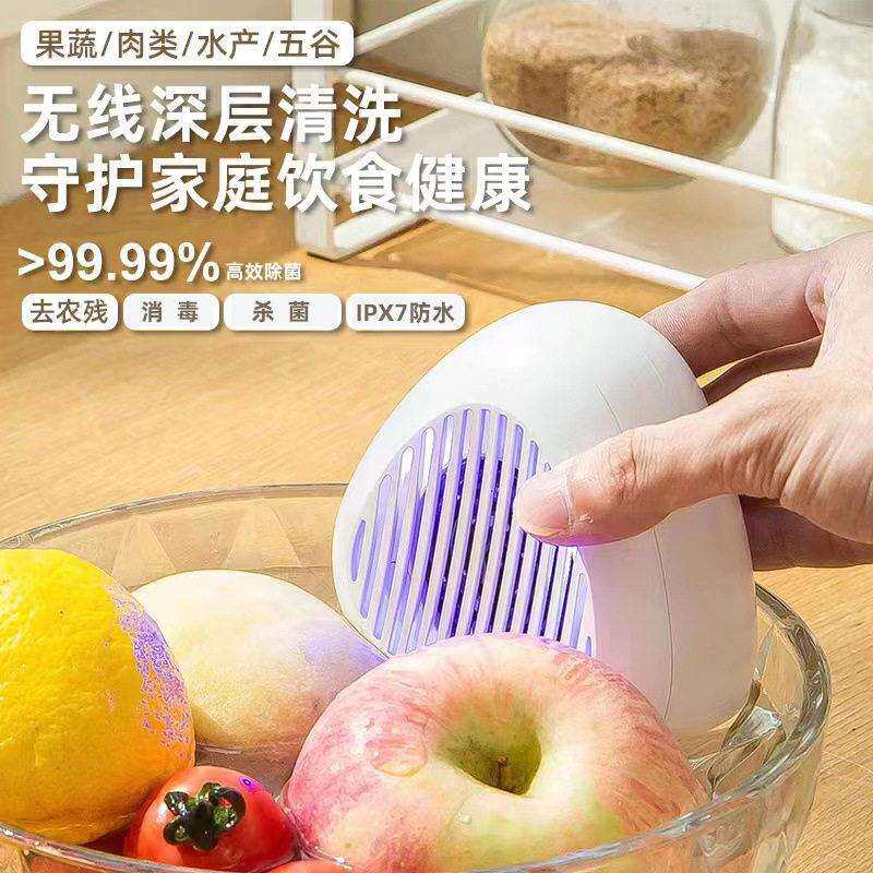 爆款果蔬净化器自动家用食材清洗机消毒杀菌除农残无线洗菜机