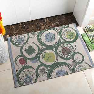 新款 Ins全棉防厨房浴u室客厅垫子定 ek滑lnd入户门垫地垫e地毯欧式