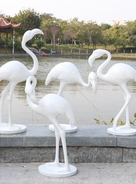 HLN-88创意抽火烈鸟件摆水池景象观店铺展厅雕塑艺术品酒模店橱窗