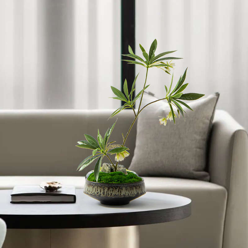 新中式仿真花艺摆设客厅高端摆花餐桌茶几假花摆件