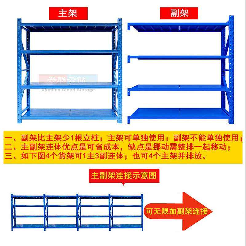 兴联云储中型仓库货架库房置物架拆装组合仓储货架金属电商货架子