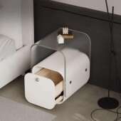 奶油力风超窄床头柜亚克现代约CTG 17设计师卧室家用储物简空镂床