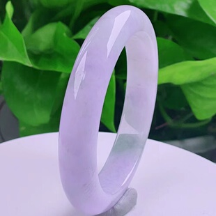 58圈口 天然翡翠玉镯正品 好种冰种水润冰紫罗兰满色手镯