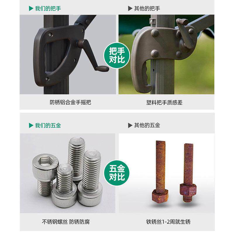 户外遮阳伞别墅庭号院罗伞花露320台侧马边大大伞防风园圆形四角