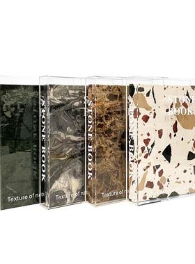 现代极简轻奢亚克力大理石书本摆件客厅书房电视柜样板房桌面饰品