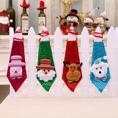 Christmas decorated sequin tie tie圣诞装饰领带