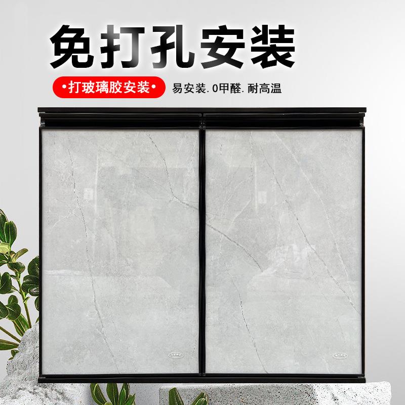 橱柜门板厨房整体橱柜门钢化玻璃门带框铝合金晶钢门